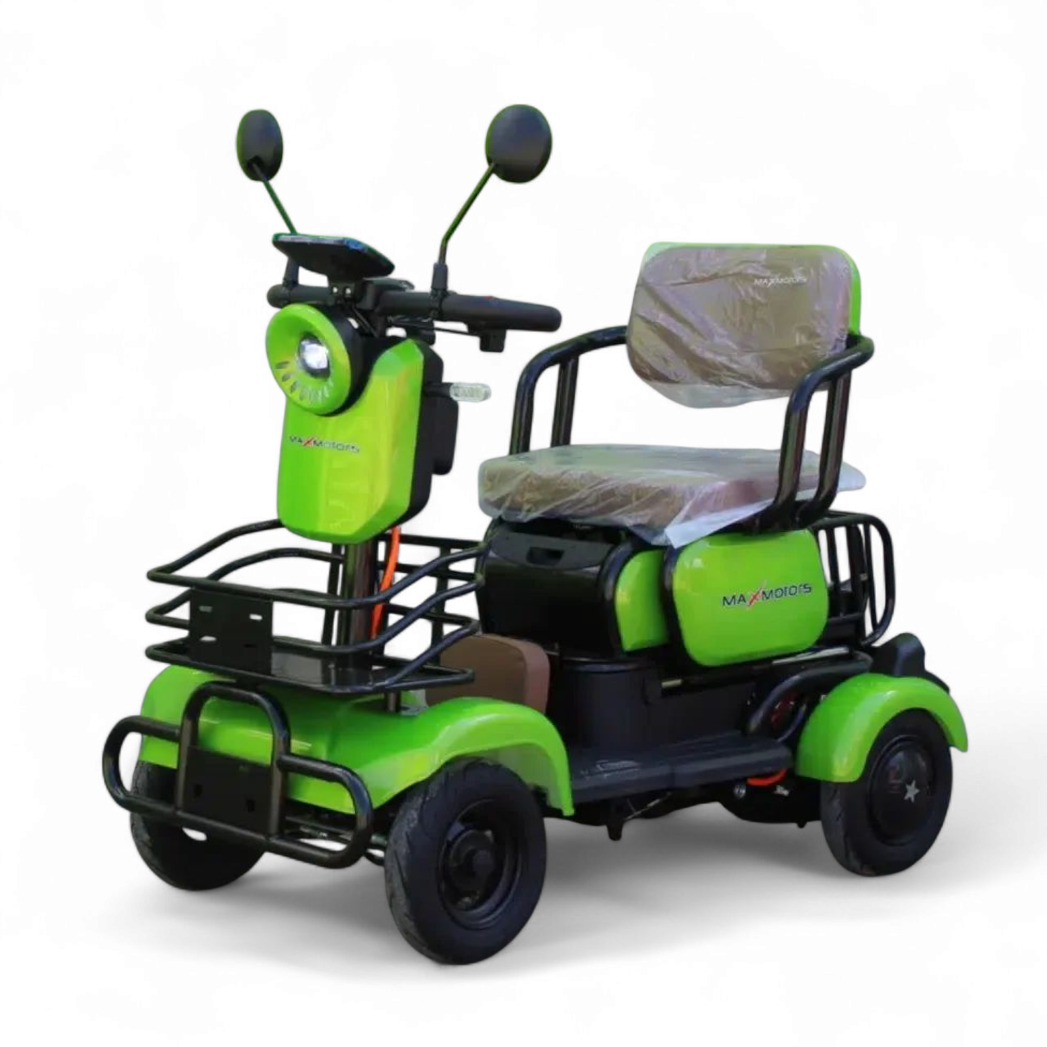 Триместна електрическа четириколка maxmotors a9, 1500w, 48v/20ah, зелена