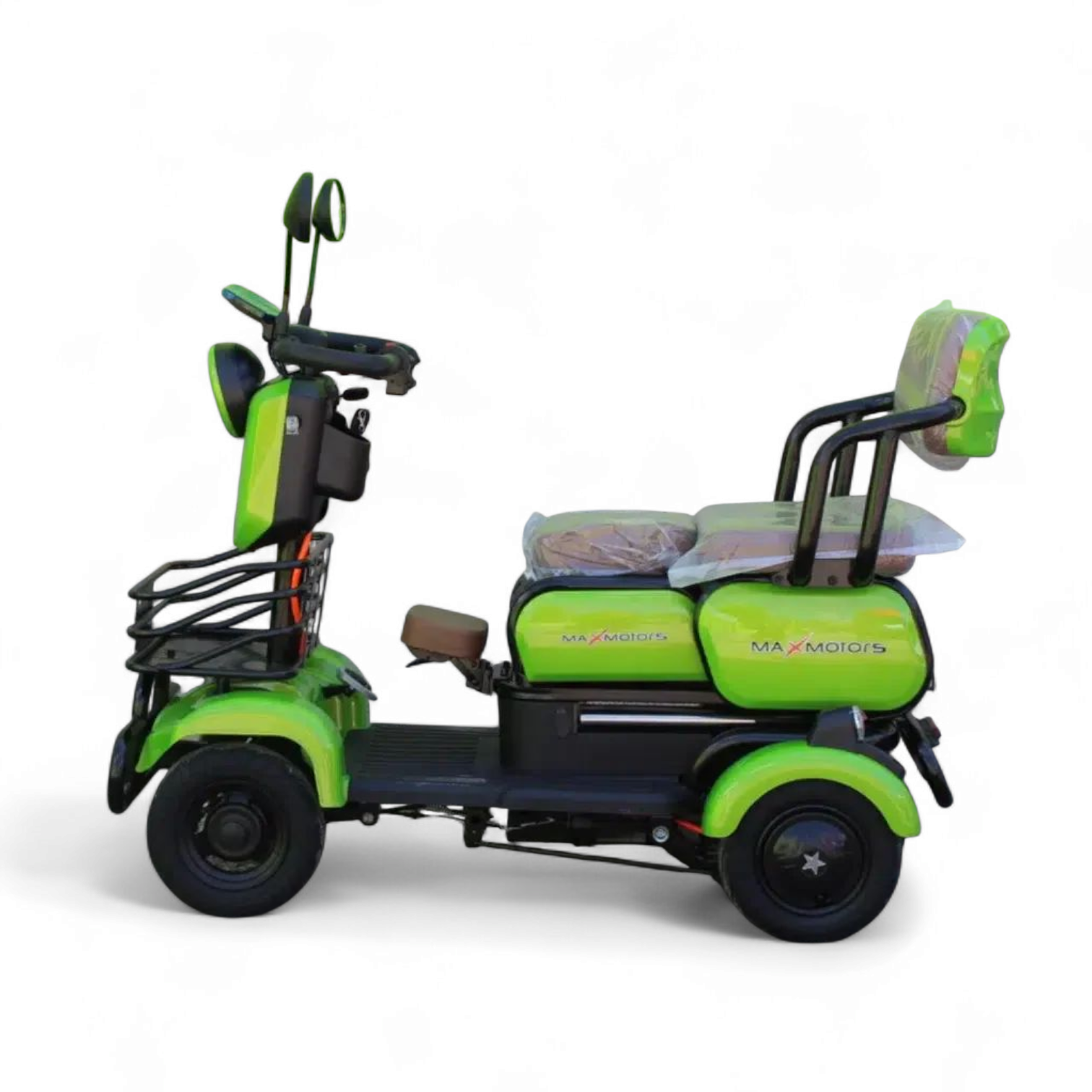 Триместна електрическа четириколка maxmotors a9, 1500w, 48v/20ah, зелена