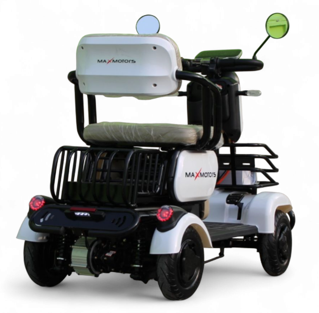 Триместна електрическа четириколка maxmotors a9, 1500w, 48v/20ah, бяла
