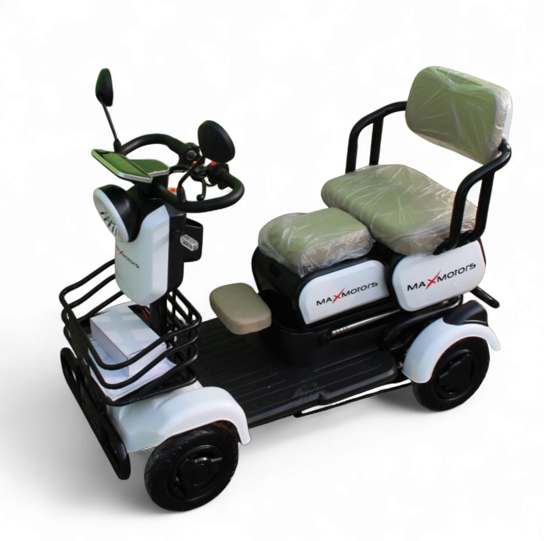 Триместна електрическа четириколка maxmotors a9, 1500w, 48v/20ah, бяла