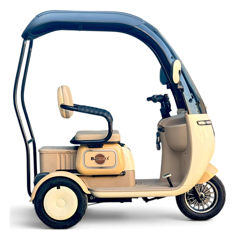 Триместна електрическа триколка с покрив bullmax c5 apolon, със сертификат (2000w max, 60v/20ah)