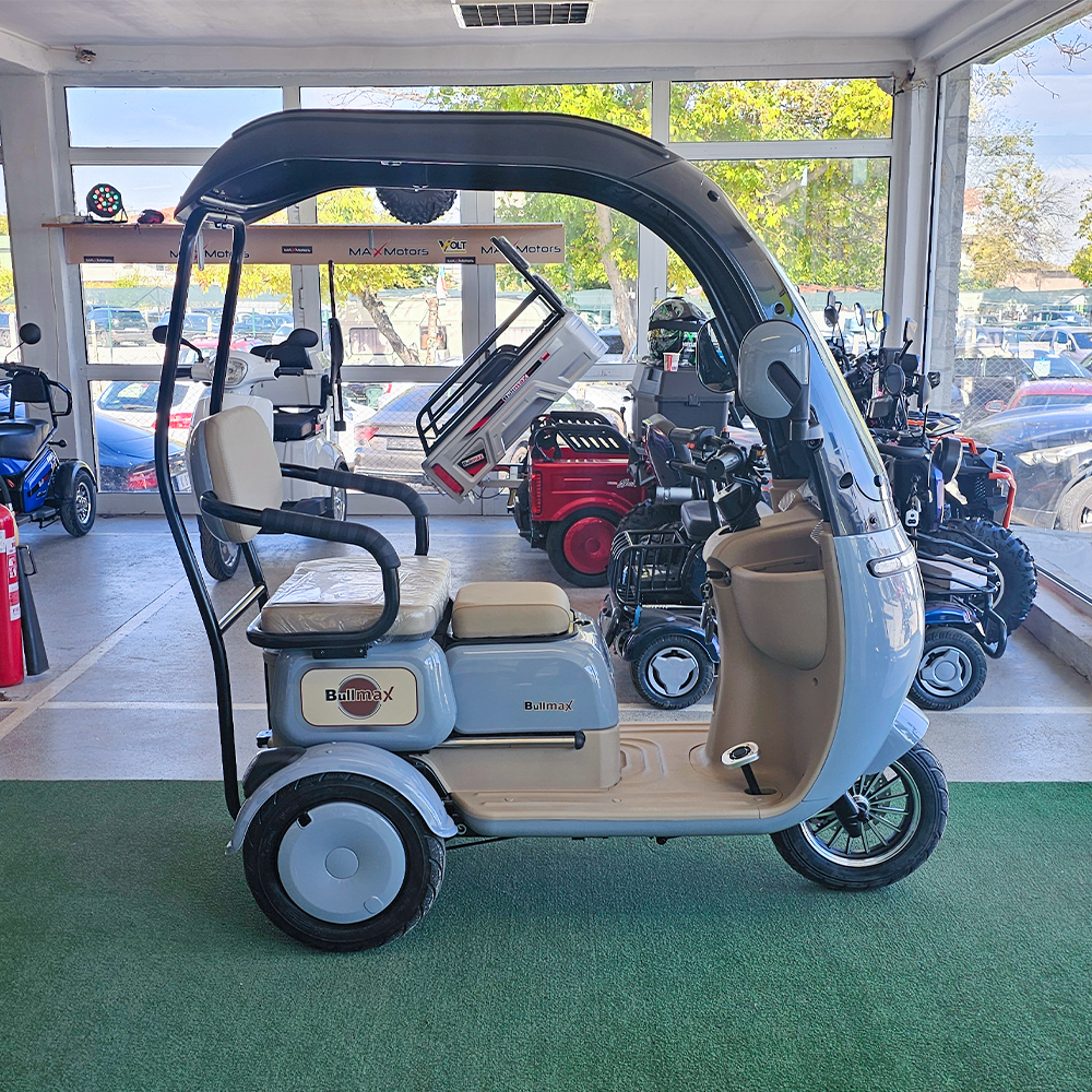 Електрическа триколка с покрив за възрастни c5 apolon, със сертификат (2000w max, 60v/20ah)